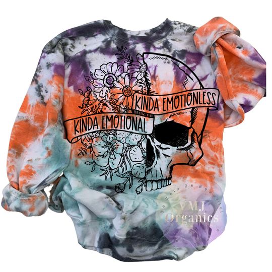 Discover Kinda Emotional Floral Skull sTie Dye Sweatshirts