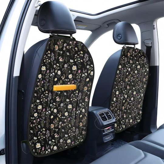 Discover Cottagecore Flowers Kick Mat For Back of Carseat