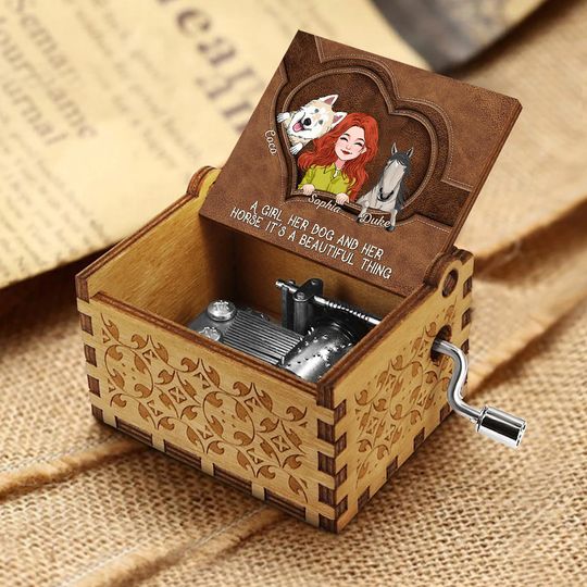 Discover What A Beautiful Thing - Personalized Horse Hand Crank Music Box