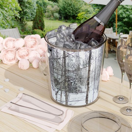 Discover February Forest in Finland Ice Bucket with Tongs