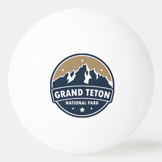 Discover Grand Teton National Park Round Emblem Ping Pong Ball