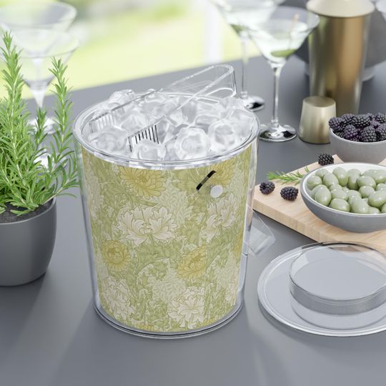 Discover William Morris Golden Chrysanthemum Ice Bucket with Tongs