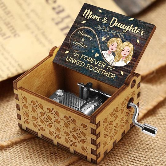Discover Side By Side - Gift for mom, grandma, daughter, son, granddaughter, grandson - Personalized Hand Crank Music Box