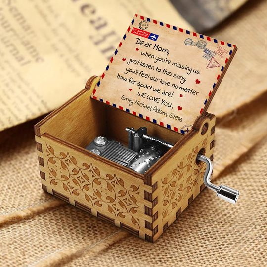 Discover When You're Missing Us - Gift for grandma, mom, daughter Personalized Hand Crank Music Box