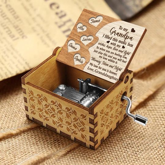 Discover Mom For All The Times - Gift for mom, grandma, grandpa, dad, daughter, son, granddaughter, grandson - Personalized Hand Crank Music Box