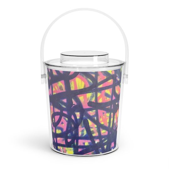Discover Graffiti Ice Bucket with Tongs home decor bar house gift