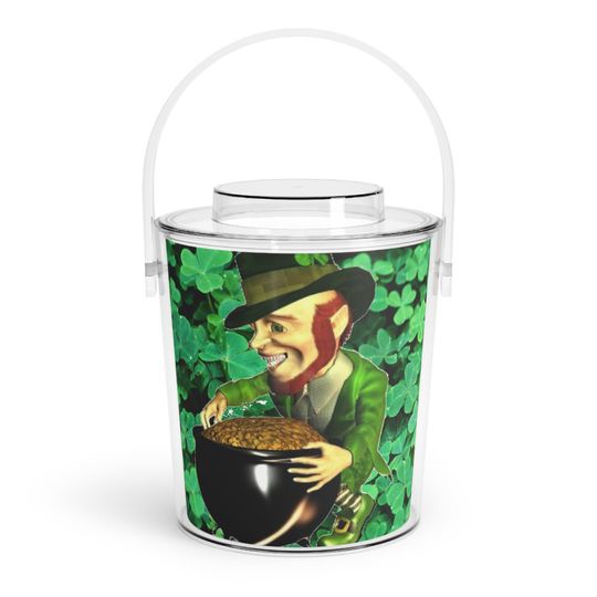 Discover Leprechaun with Out of Gold St. Patrick's Day Ice Bucket with Tongs