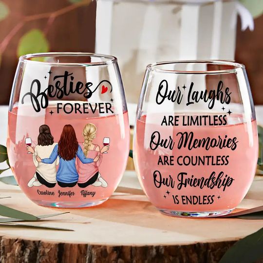 Discover Countless Memories Our Friendship Is Endless Besties - Personalized Glass