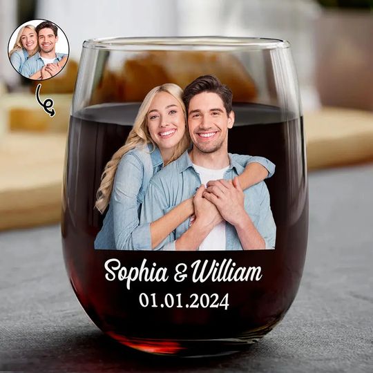 Discover Custom Photo Loving Couple Bestie Family Sibling Pet - Personalized Glass