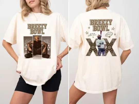 Discover Retro Chris Brown 2 Sided Tour Breezy Bowl Xx V2 T-Shirt, Concert Retro Fan Tee