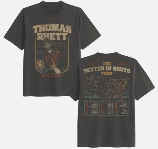 Discover Thomas Rhett The Better In Boots Tour 2025 Concert T-Shirt