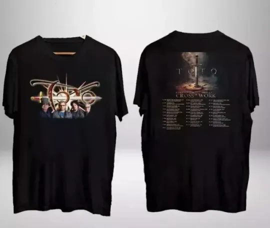 Discover TOTO Band World Tour 2025 Double Sided Black T Shirt Full Size S-5XL