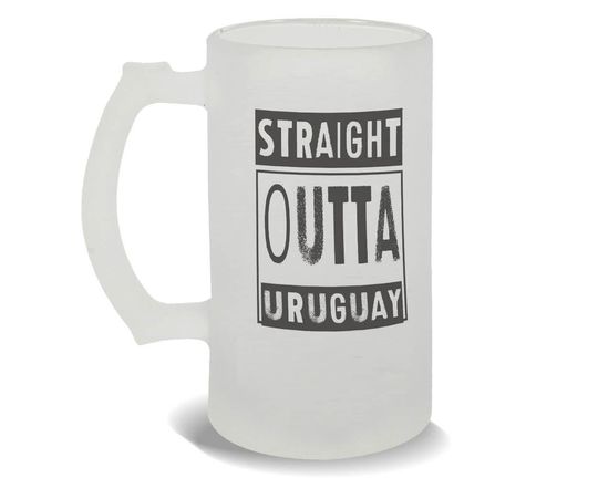 Discover Straight Outta Uruguay Frosted Beer Mug Gift Expat Country Uruguayan