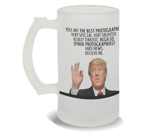 Discover PHOTOGRAPHER Funny Trump Frosted Beer Mug Gift Best Birthday Christmas Humor Profession