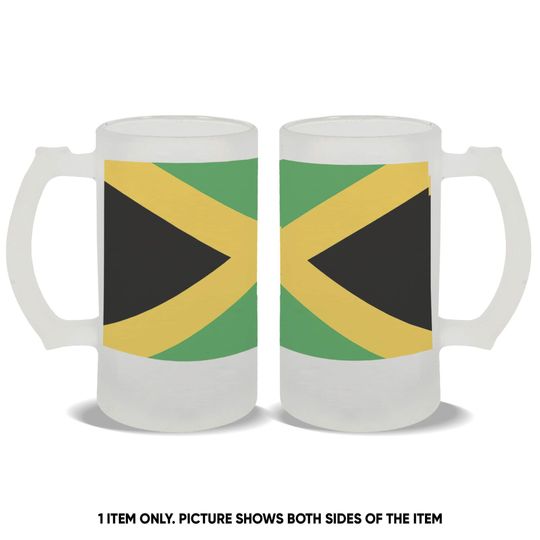 Discover Jamaica Frosted Beer Mug Gift Flag Pride Patriotic Expat Jamaican Country