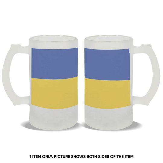 Discover Ukraine Frosted Beer Mug Gift Flag Pride Patriotic Expat Ukrainian Country