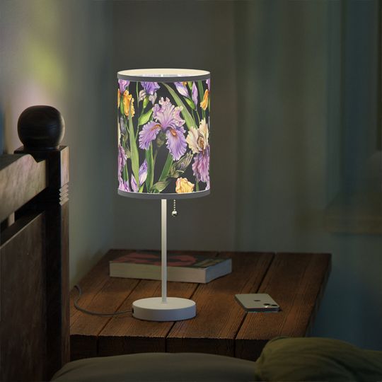Discover Beautiful Purple Floral Stand Lamp US|CA plug