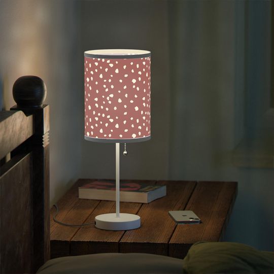Discover Lamp on a Stand, US|CA plug with Deer Dots for Woodland Creature Nursery