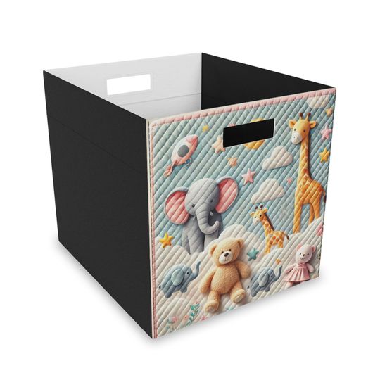 Discover Adorable Animal-Themed Felt Storage Box, Nursery Organizer, Kids Room Decor