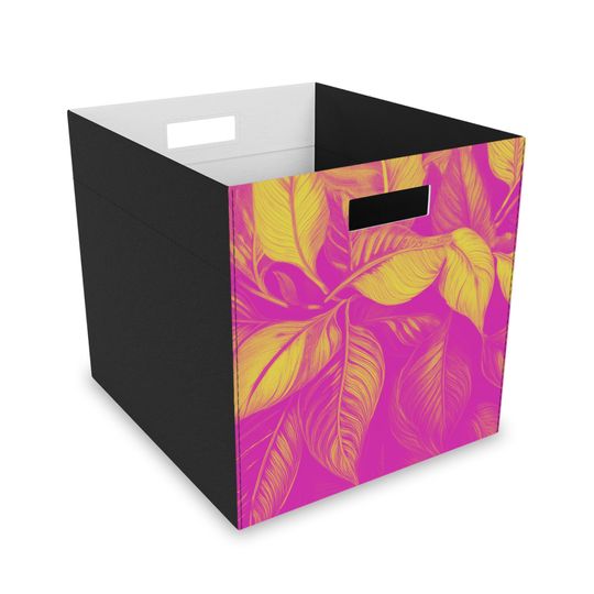 Discover Vibrant Felt Storage Box with Leaf Design, Home Organizer, Decorative Basket
