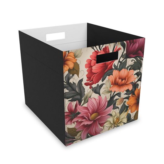 Discover Felt Storage Box - Still-Life Floral Pattern