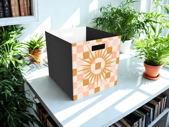 Discover Felt Storage Box - Mosaic Starburst Design for Kids, Laundry Storage, Home Decor