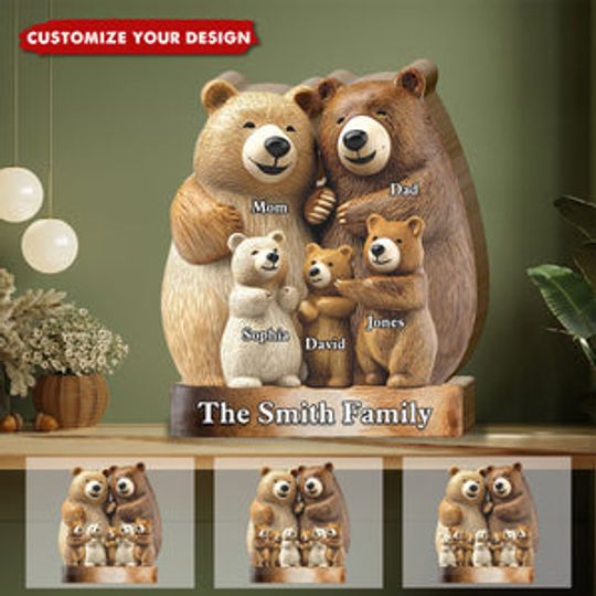 Discover Family Bear - Personalized Family Shaped Acrylic Plaque