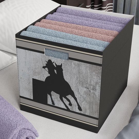 Discover Barrel Racing Horse Storage Box, Soft Felt Rustic Design, Horse Owner Gift, Horse Gift, Equestrian Gift, Rodeo Horse, Gymkhana Horse