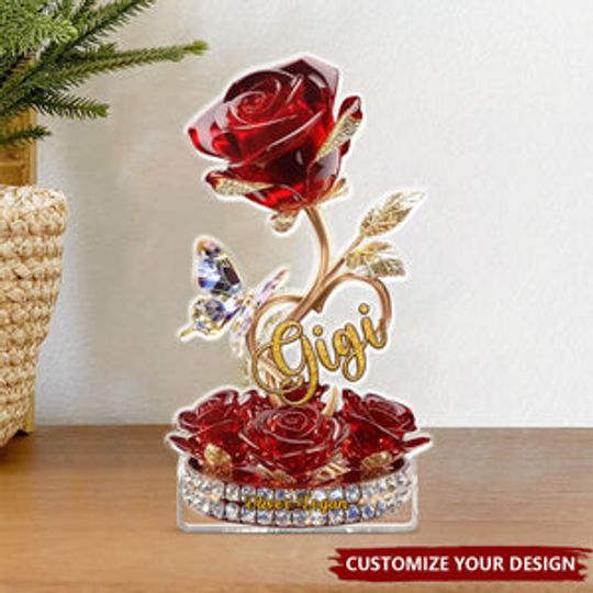 Discover Beautiful Rose For Grandma Mom Personalized Acrylic Plaque