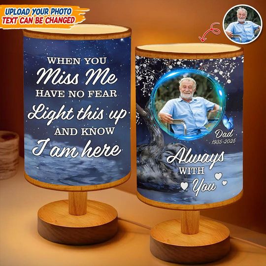 Discover Personalized Memorial Photo Lamp, When You Miss Me Light This Up, Custom Remembrance Gift