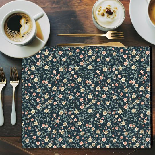 Discover Floral Placemat, Cottagecore Dining Decor, Eco-friendly Rustic