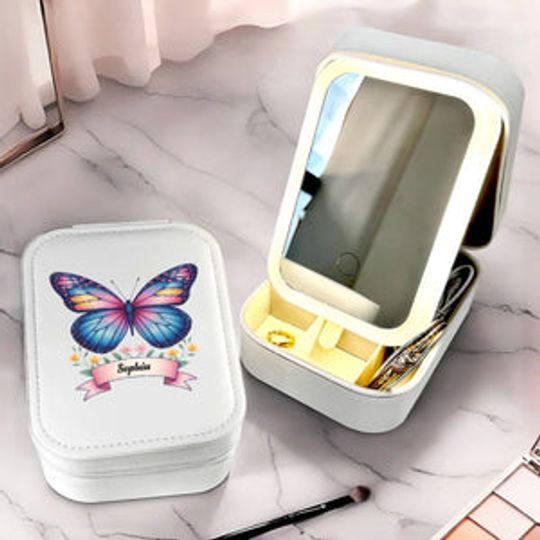 Discover Like A Butterfly, Shine As You Transform - LED Makeup Box, Gift For Mom, Daughter
