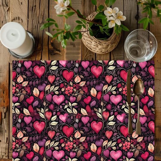 Discover Medieval Hearts Valentines Dining Table Placemat
