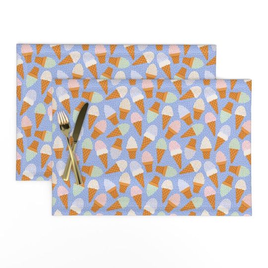 Discover Ice Cream Placemats  Pastel Blue Small Scale
