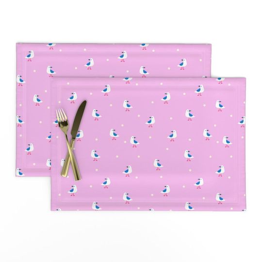 Discover Seagulls On Pink Placemats Summer Bubblegum