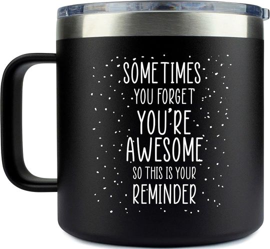 Discover 14oz Stainless Steel Tumbler with Handle, Insulated Cup for Coffee, Tea, Water