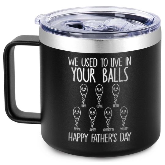 Discover Personalized Laser Engraved Insulated Coffee Mug Tumbler with Lid 14 oz