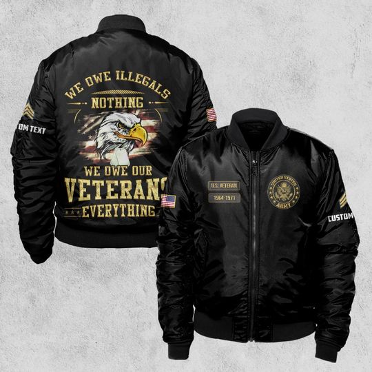 Discover Customized U.S Veteran Proudly Served Bomber Jacket
