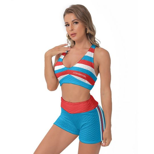 Discover Luxembourg Top, and shorts, Set, Women, Ladies, Teens, Women's Short Sport Bra Suits