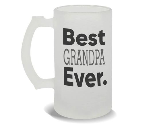 Discover Best GRANDPA Ever Frosted Beer Mug Gift Idea Family Christmas Birthday Funny