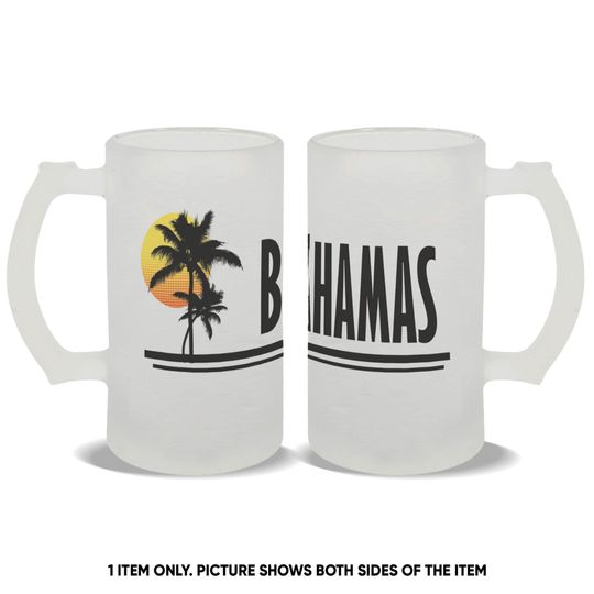 Discover Bahamas Frosted Beer Mug Gift Bahamas Tropical Beach Travel Souvenir