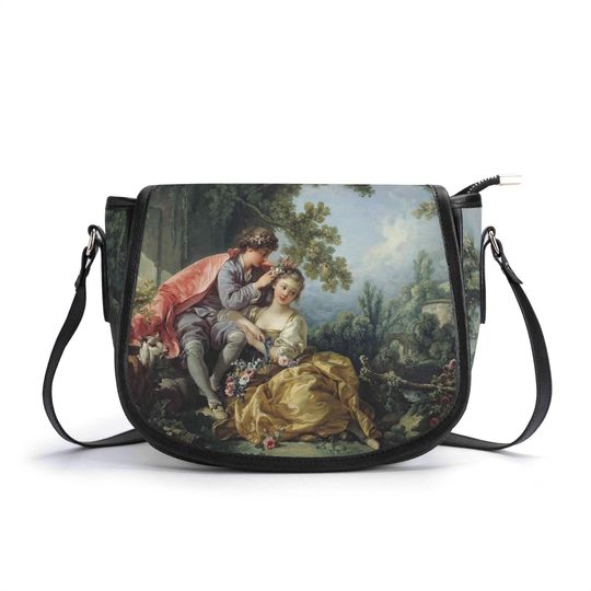 Discover Boucher 'Four Seasons" Rococo Pocketbook, Genuine Leather Bag