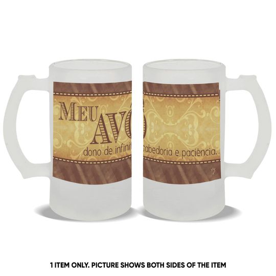 Discover Meu Avo Dono de Infinita Sabedoria e Paciencia Frosted Beer Mug Gift Family