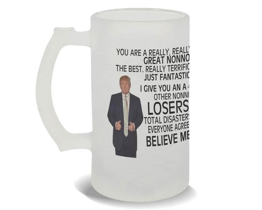 Discover Gift for Nonno Frosted Beer Mug Gift Donald Trump Great Funny Fathers Day Grandpa
