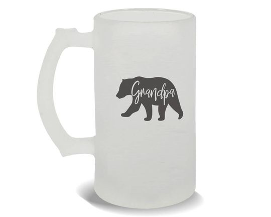 Discover Grandpa Bear Frosted Beer Mug Gift Fathers Day Christmas Birthday Grandfather