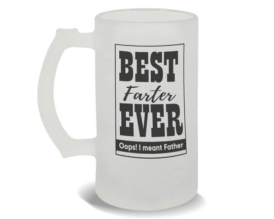 Discover Best Farter Ever Frosted Beer Mug Gift Oops I Meant Father DAD Funny Joke Day