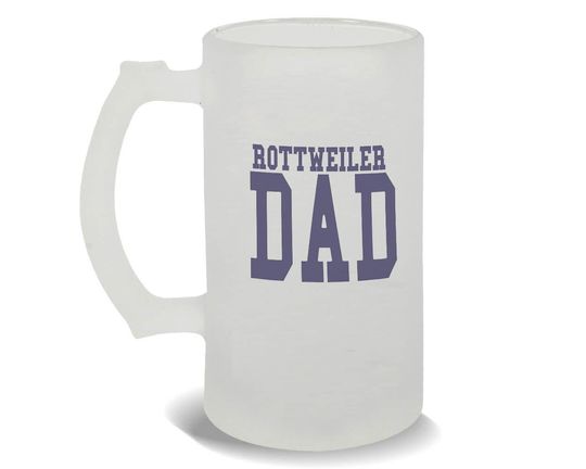 Discover Rottweiler DAD Frosted Beer Mug Gift Script Quote Text Pet Animal Puppy