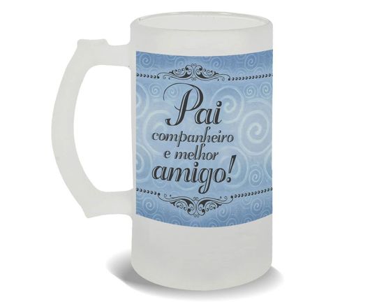 Discover Pai Companheiro e Melhor Amigo Frosted Beer Mug Gift Portuguese Fathers Day Dad
