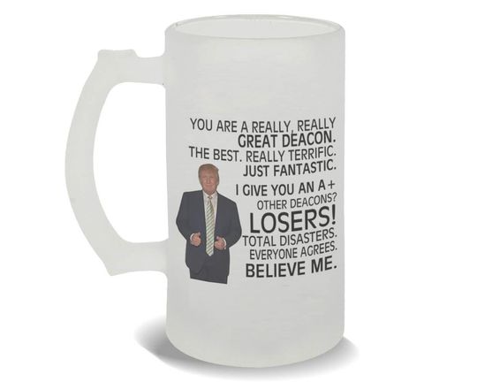 Discover DEACON Funny Trump Frosted Beer Mug Gift Great DEACON Birthday Christmas Jobs