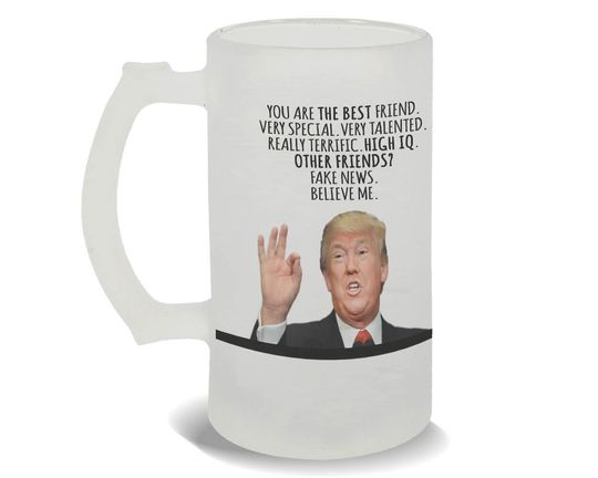 Discover FRIEND Funny Trump Frosted Beer Mug Gift Best FRIEND Birthday Christmas Jobs